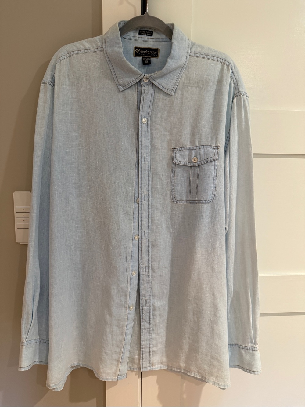 Weekender Casual Lifestyle Men’s 2XL 100% Linen Button Down Shirt